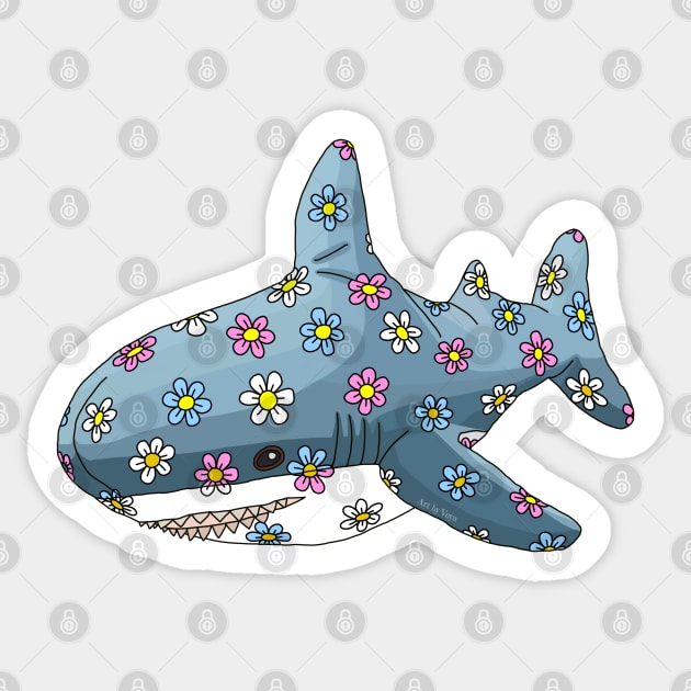 The Trans Blue Shark Sticker by Art by Veya